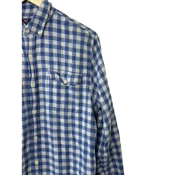 Vineyard Vines Crosby Shirt Cotton Blue & White Check Print Button Down Shirt M - Picture 3 of 8